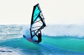 surfing the sea during the surf