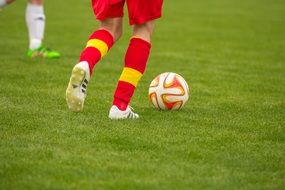 red yellow football socks