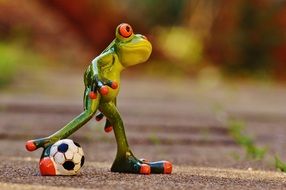 ceramic Frog Football