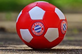 red soccer ball close up