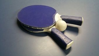 table tennis rackets and balls