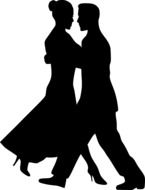 silhouettes of dancing people