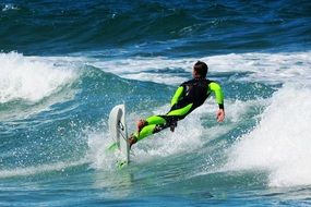 male surfer on wave in sea
