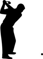 black silhouette of a golf player