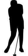 silhouette of an athlete playing golf