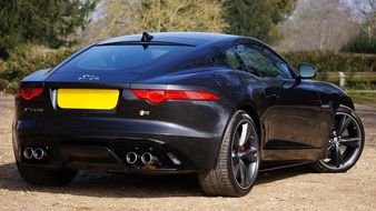 rear side view of a sports jaguar