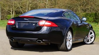 rear view of a sports jaguar car