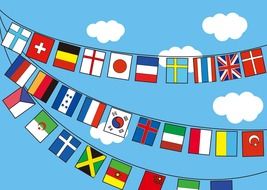 graphic image of the flags of different countries on the holiday
