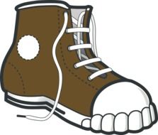 sports shoe with white lacing, drawing