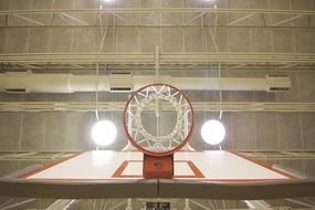photo of a basketball hoop bottom view