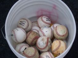 A lot of the baseball balls