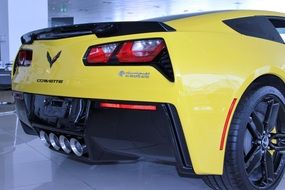 yellow corvette car