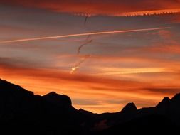 morning orange sky over silhouettes