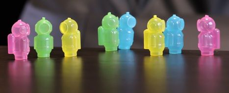 multi-colored plastic divers