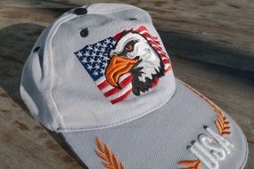 baseball cap with eagle and american flag