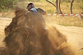 motorbike racing in deep sand