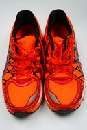 orange sneakers for a run