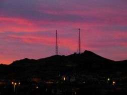 pink sky in early morning