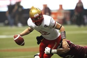 Football players on the competition in Canada