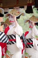 Japanese women in kimono at the festival