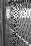 macro view of metal fence of Field Football