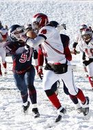 american football in the snow, canada