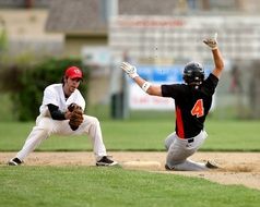 sliding baseball player