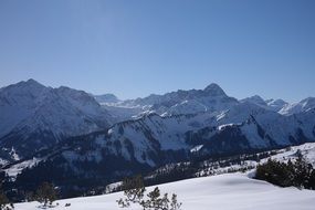 Backcountry skiing on the mountains on the landscape