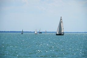 Lake Balaton with ship