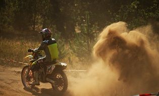 motocross ride dust