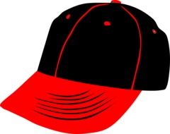 red and black Baseball cap, drawing