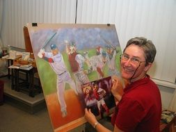 the artist draws