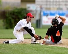 american baseball players at base