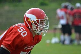 American Football Player, head portrait