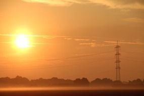 sunrise on a pillar background