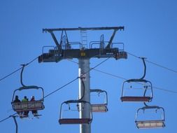 lift with benches against the blue sky