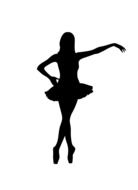 black silhouette of an elegant ballerina