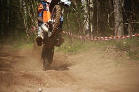 track with potholes for enduro