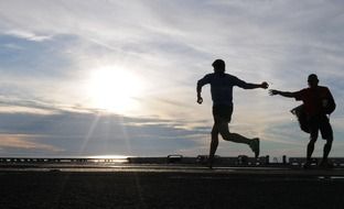 Runner silhouettes of people