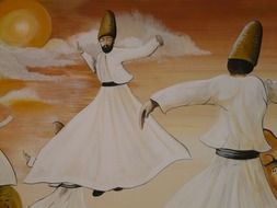 graphic image of dancing dervishes