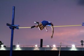jumping male athlete