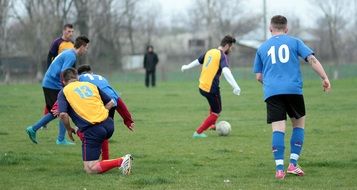 football on a cloudy day