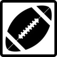 drawn black rugby ball on a white background