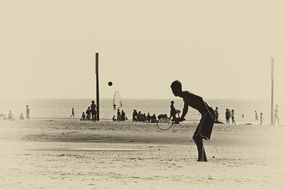 ball game on the beach