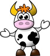 Cow Cartoon Funny Cute Dancing drawing