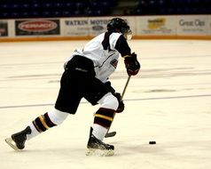 Man playing Canadian Hockey