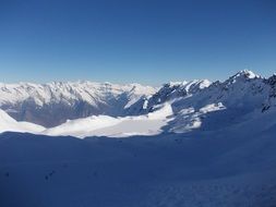 Beautiful landscape with the snow on the mountains in Switzerland