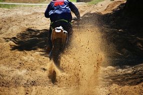 Motocross among the sand