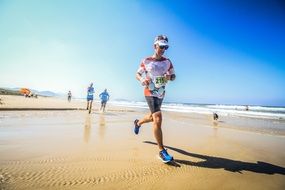 triathlon on the beach on a sunny day