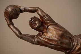 goalkeeper bronze figurine